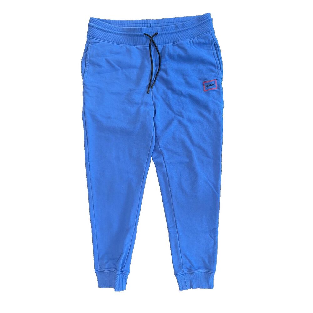 HUGO by Hugo Boss Sweatpants Joggers L Blue Cotton Terry Streetwear Loungewear